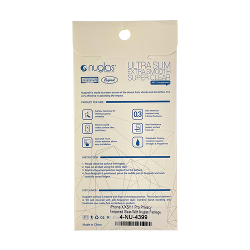 iPhone X/XS/11 Pro NuGlas Privacy Tempered Glass Protection Screen