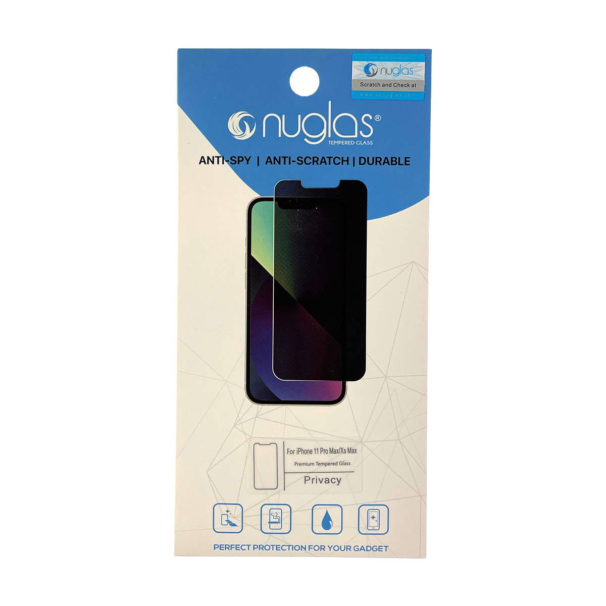 iPhone XS Max / 11 Pro Max NuGlas Privacy Tempered Glass Protection Screen