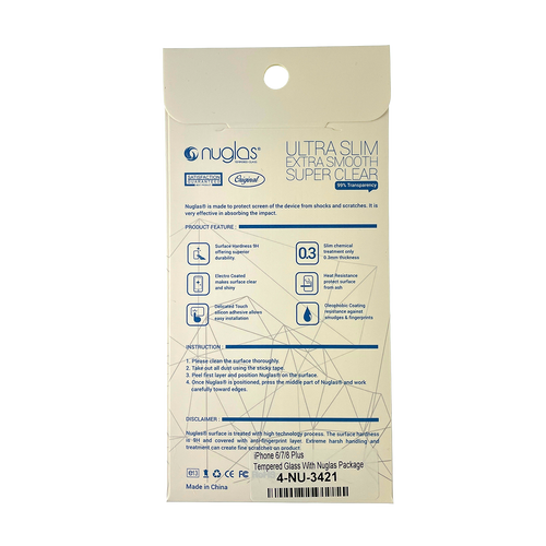 iPhone 6 Plus / iPhone 6s Plus / 7 Plus / iPhone 8 Plus Nuglas 2.5D Tempered Glass Protection Screen