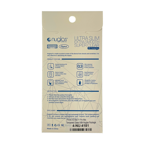 iPhone XS Max / 11 Pro Max  Nuglas 2.5D Tempered Glass Protection Screen