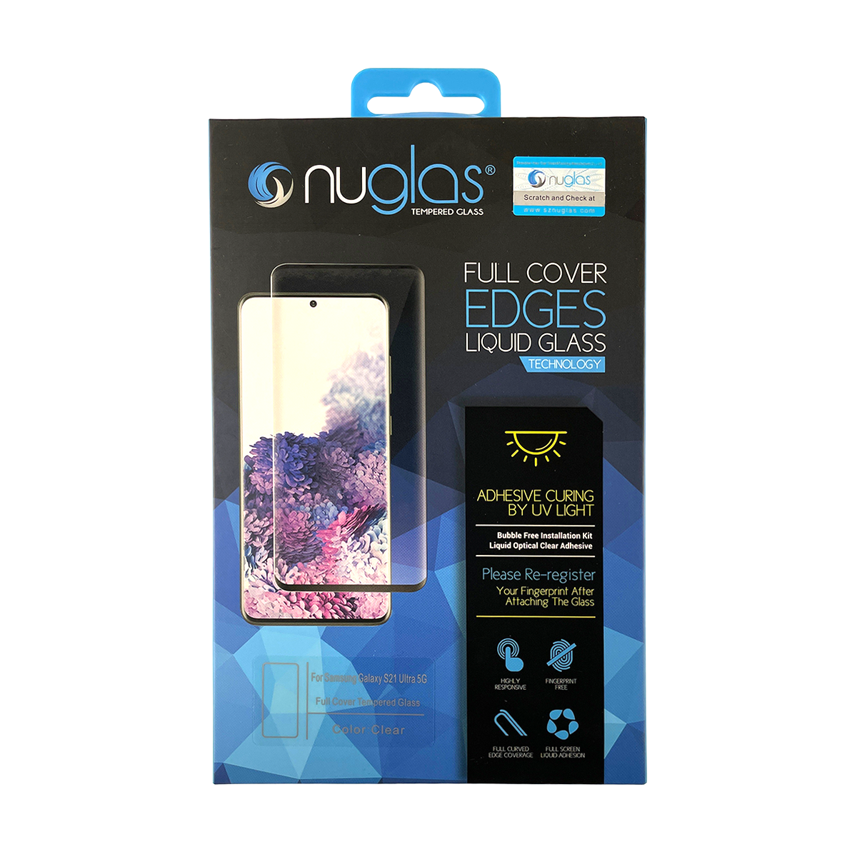 Samsung Galaxy S21 Ultra NuGlas Tempered Glass Protector with UV Glue