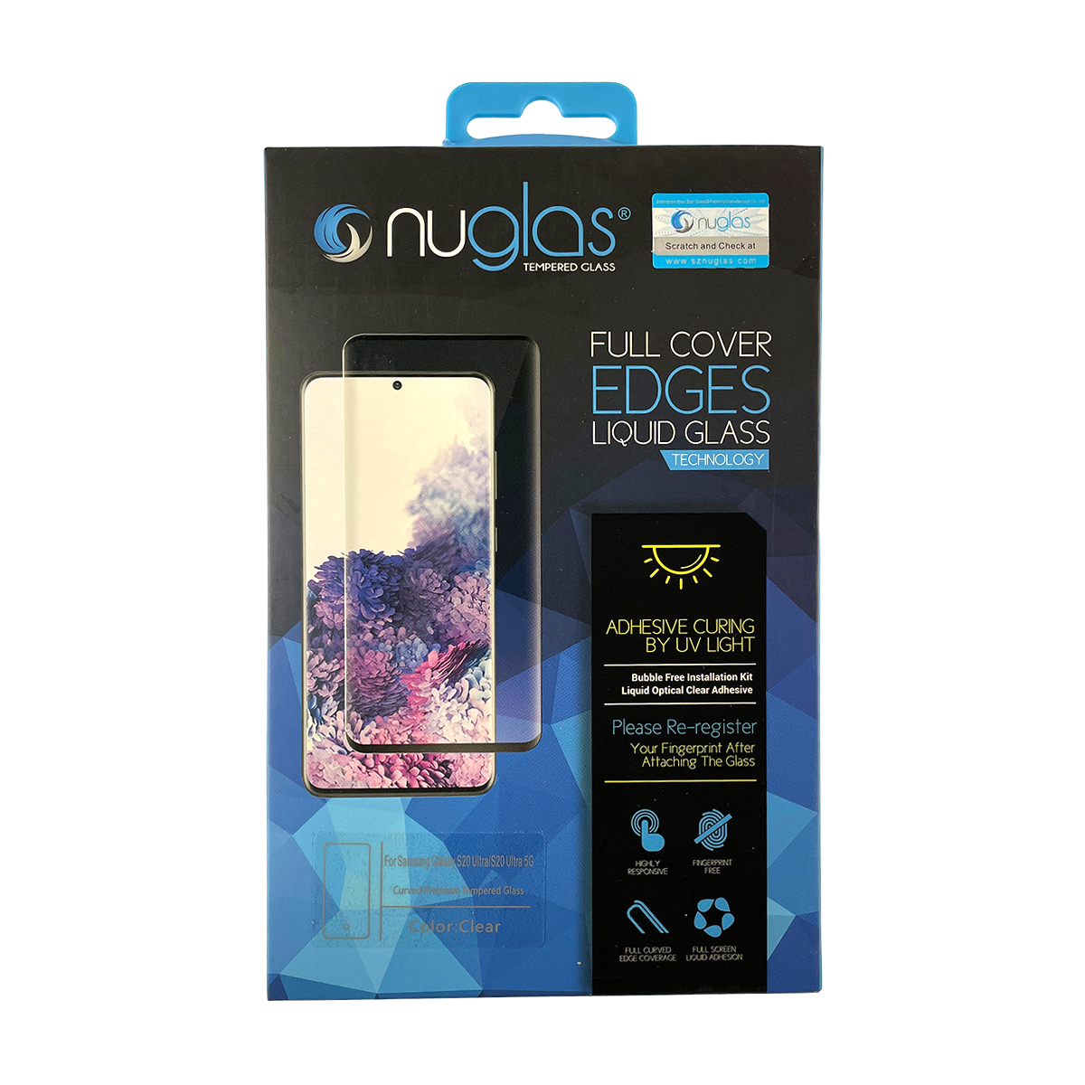 Samsung Galaxy S20 Ultra NuGlas Tempered Glass Protector with UV Glue