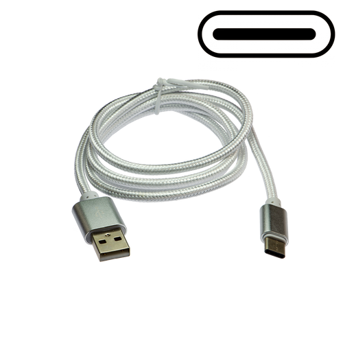 USB-C to USB-A Charge and Sync Cable, Nylon, 3ft