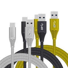 USB-C to USB-A Charge and Sync Cable, Nylon, 3ft