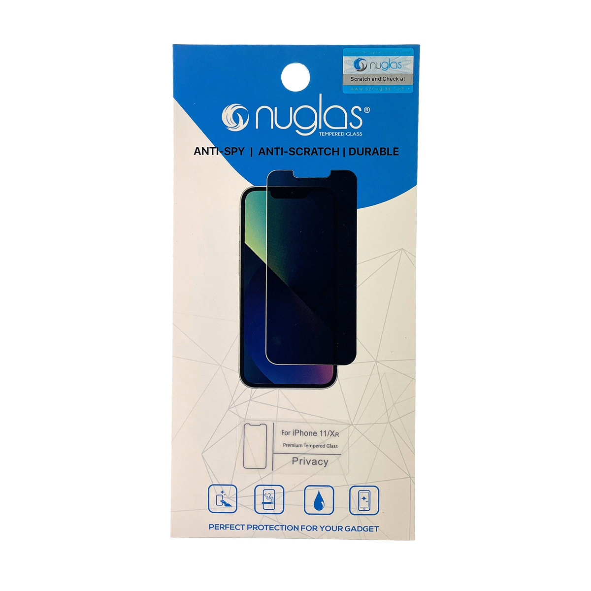 iPhone XR/11 NuGlas Privacy Tempered Glass Protection Screen