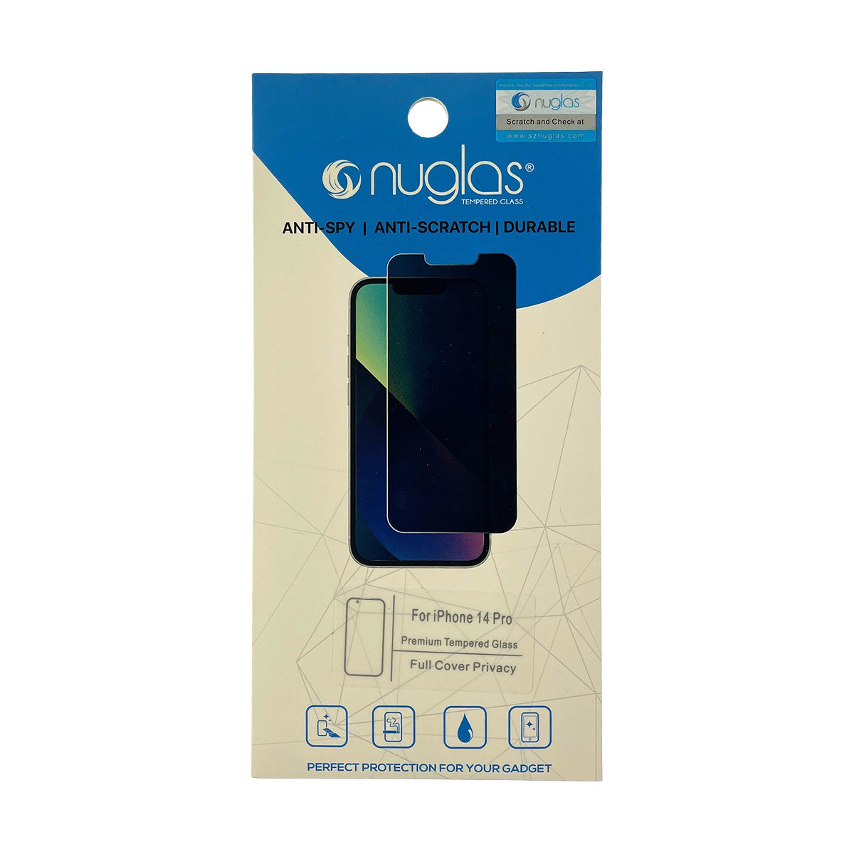 Nuglas Tempered Privacy Glass Screen Protector for the iPhone 14 Pro