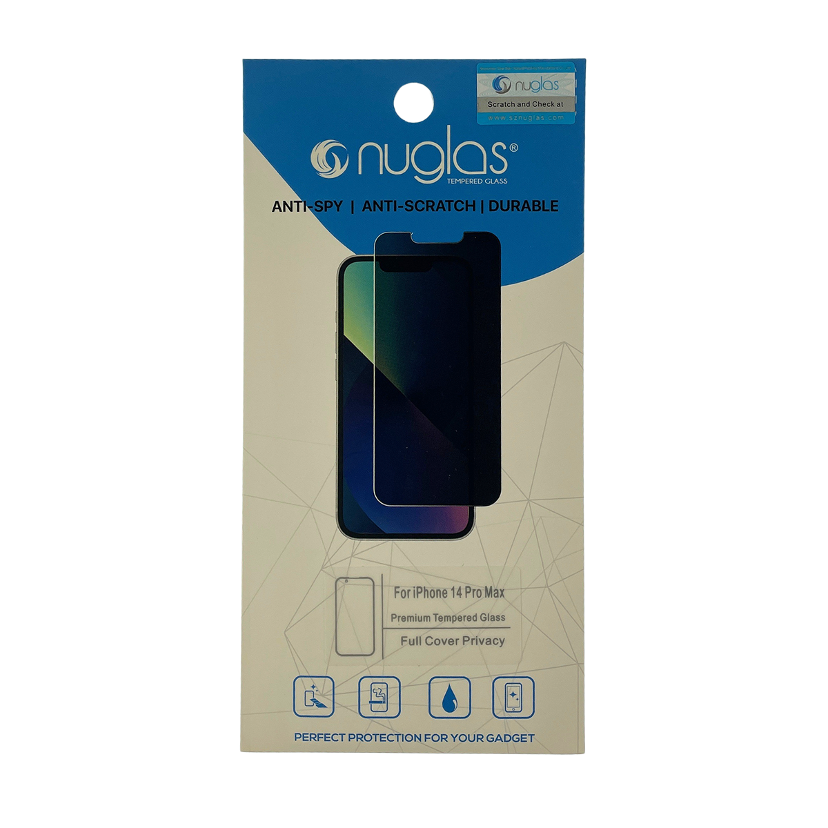 Nuglas Tempered Privacy Glass Screen Protector for the iPhone 14 Pro Max