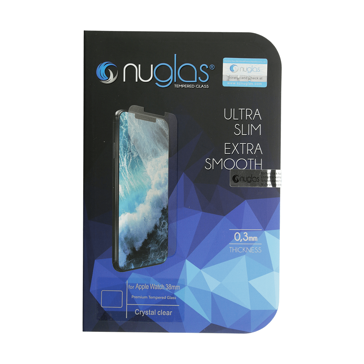 Apple Watch Series 1/2/3 NuGlas Tempered Glass Protection Screen Protector