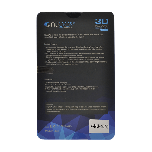 Samsung Galaxy S9 Nuglas Full Coverage 3D Tempered Glass Protection Screen