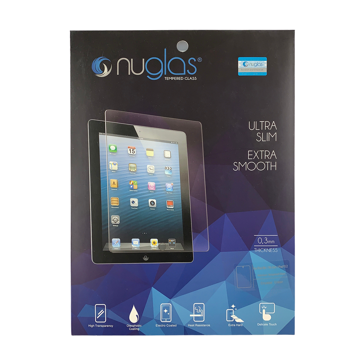 iPad 7 / iPad 8 / iPad 9 NuGlas Tempered Glass Touch Screen Protector