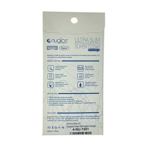 Samsung S22 NuGlas Clear Tempered Glass Screen Protector