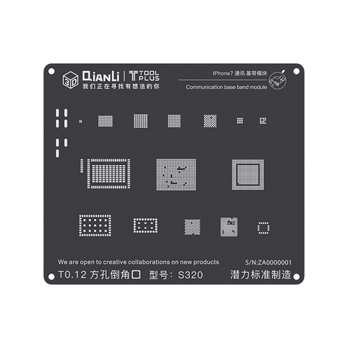 QianLi iPhone 3D Black Communications Base Band Module Reballing Stencils