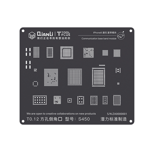 QianLi iPhone 3D Black Communications Base Band Module Reballing Stencils