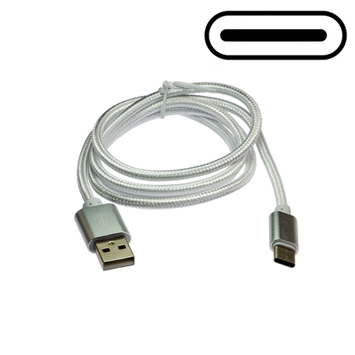 USB-C to USB-A Charge and Sync Cable, Nylon Braided, 3ft