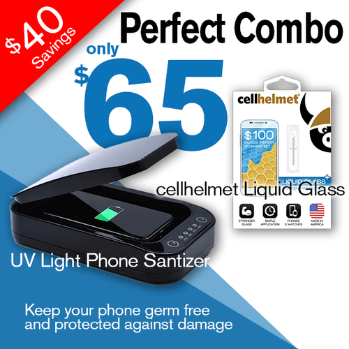 UV-C Light Smartphone Sanitizer Bundle -Black
