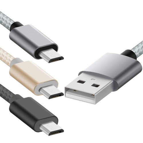 Micro-USB To USB-A Quick Charge and Sync Cable, Nylon Braided, 3 FT